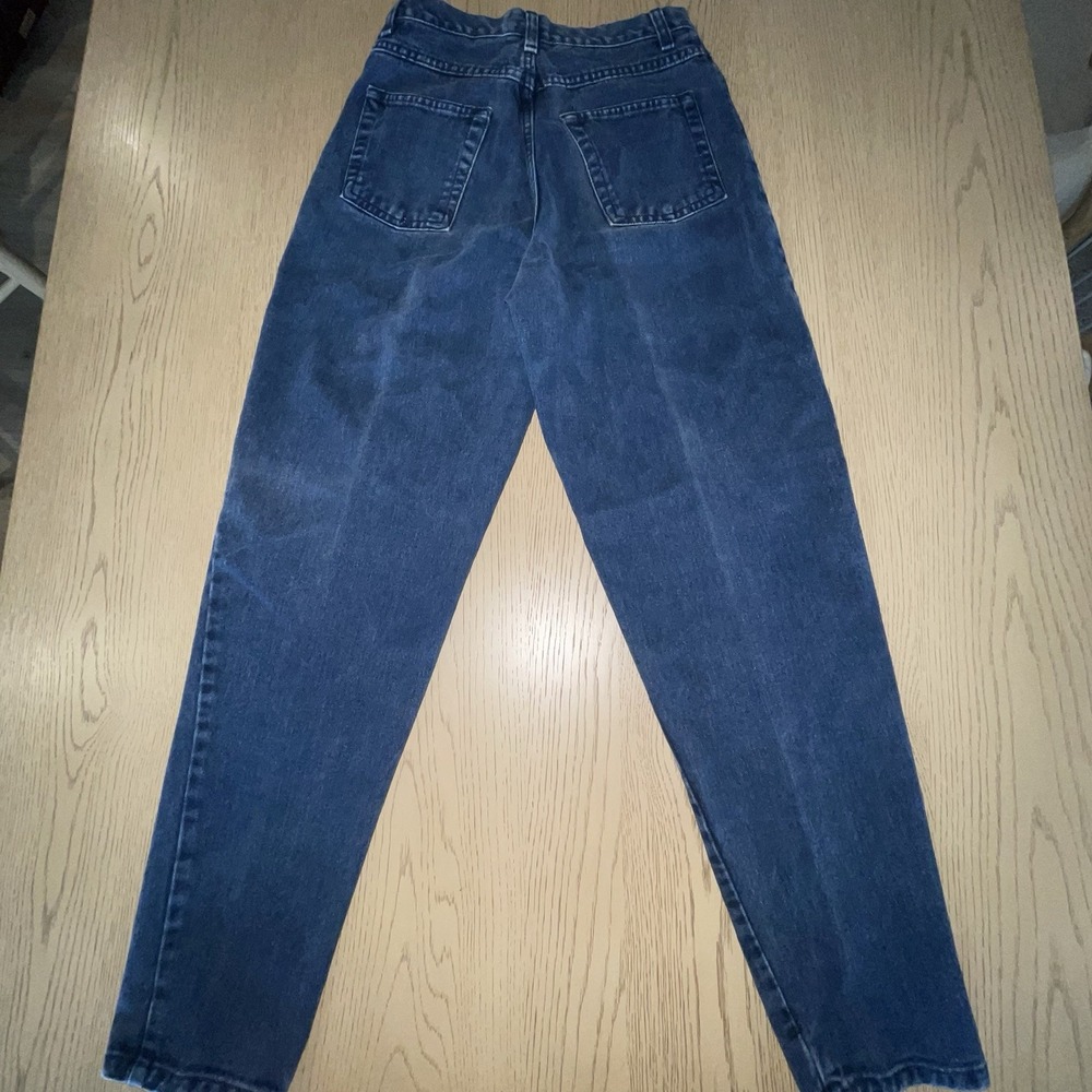 Vintage 90s GAP High Waisted Mom Jeans Made in USA Tapered Leg Blue Denim 5/6 - Picture 4 of 6